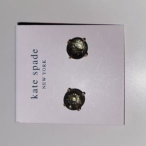 Kate spade Smokey black and gold round stud earrings